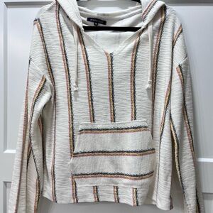 Ocean Drive Women's Striped Hoodie - White Multi